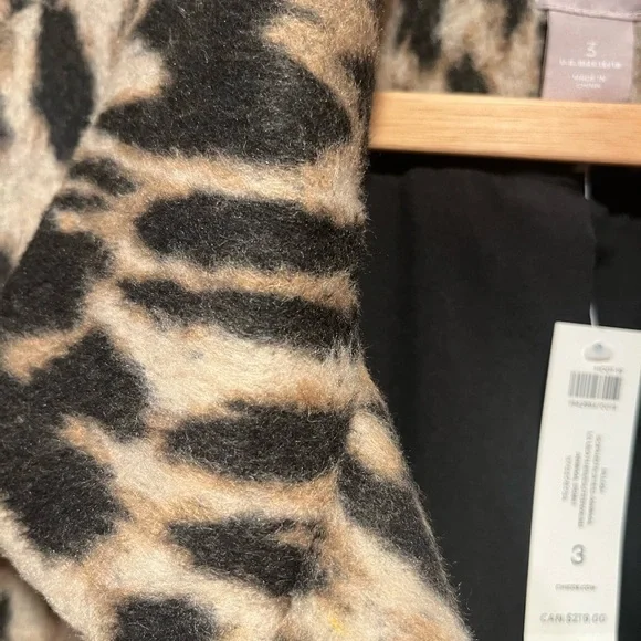 Plush Sophisticated Animal LS Leather/Outerwear Animal Print Coat - Picture 3 of 11